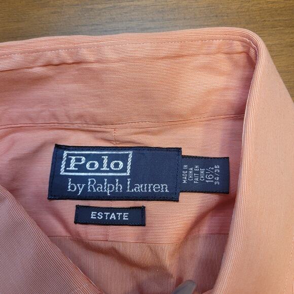 🧡 Polo Ralph Lauren Estate Shirt – Men’s 16.5 34/35 – Orange – VTG – EUC - Picture 6 of 9